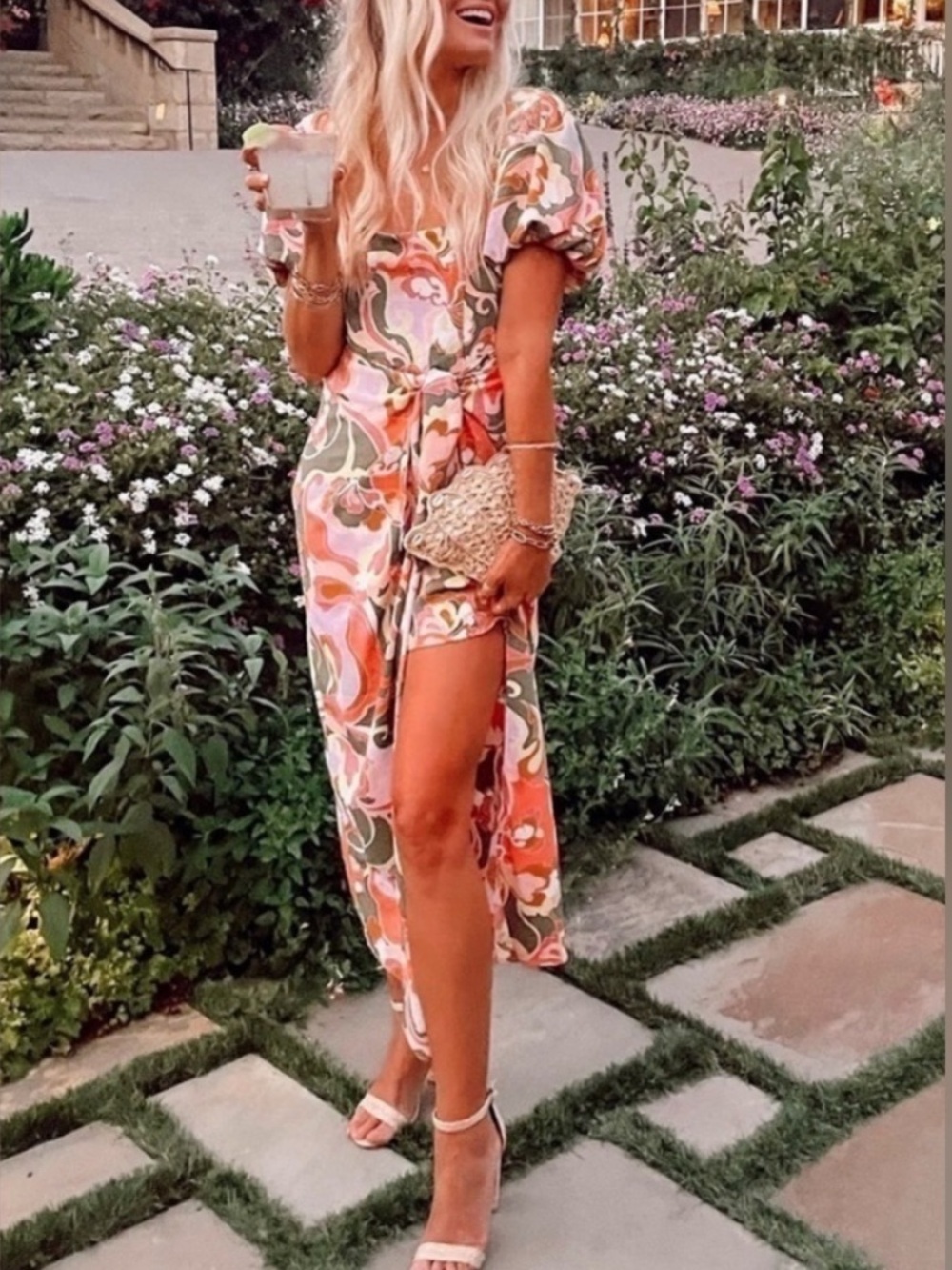 Show Me Your MuMu Danielle Retro Pink Paisley Wrap Midi Dress New Size Medium
